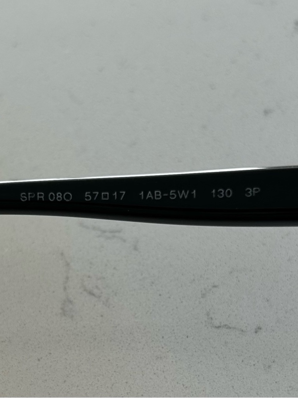 PRADA SPR 08O 1AB-5W1 BLACK W/GOLD METAL LOGO POLARIZED SUNGLASSES 57-17 130 - Picture 8 of 9